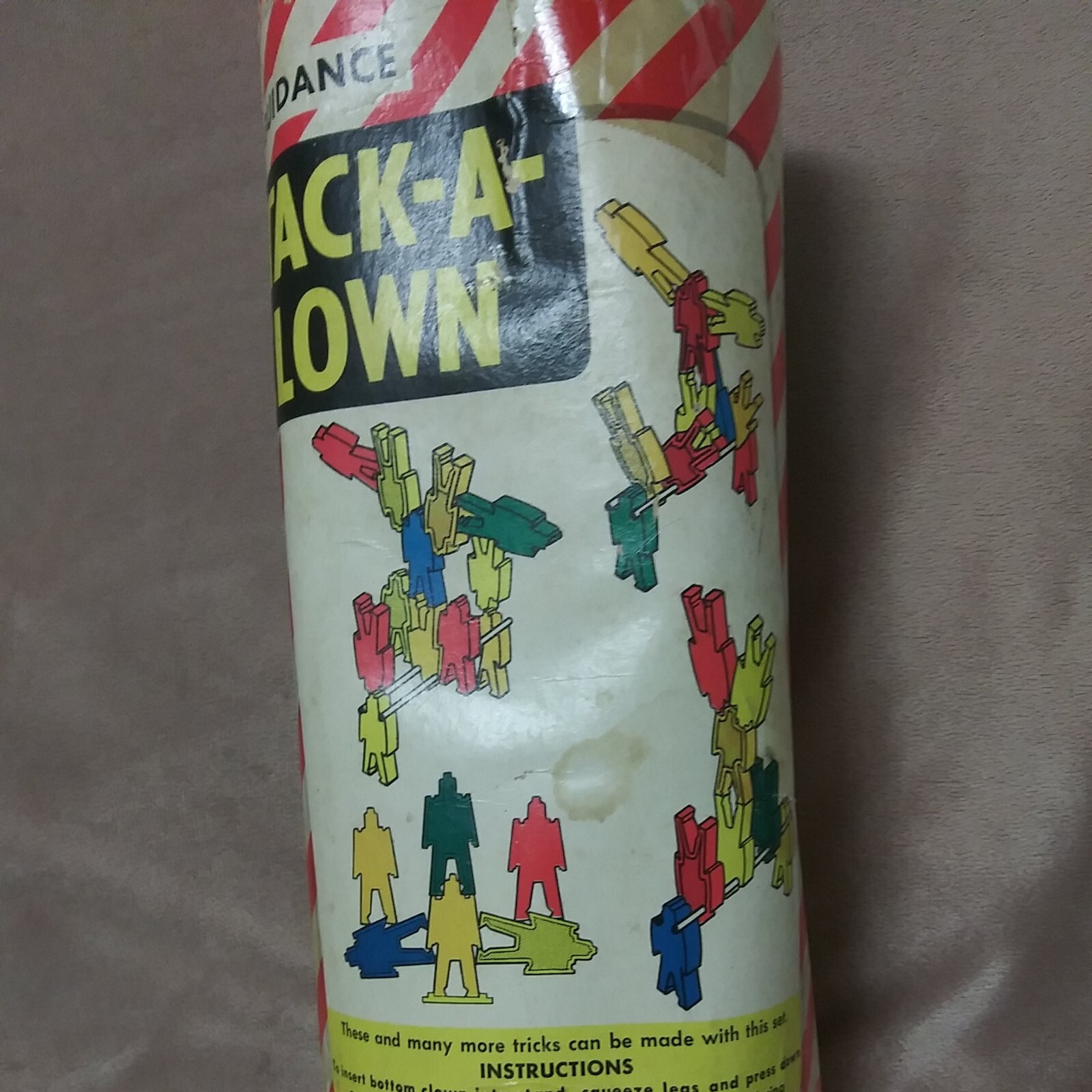 Very RARE Vtge. Stack-A-Clown Tot Guidance Game #4204 in round Orig. Box