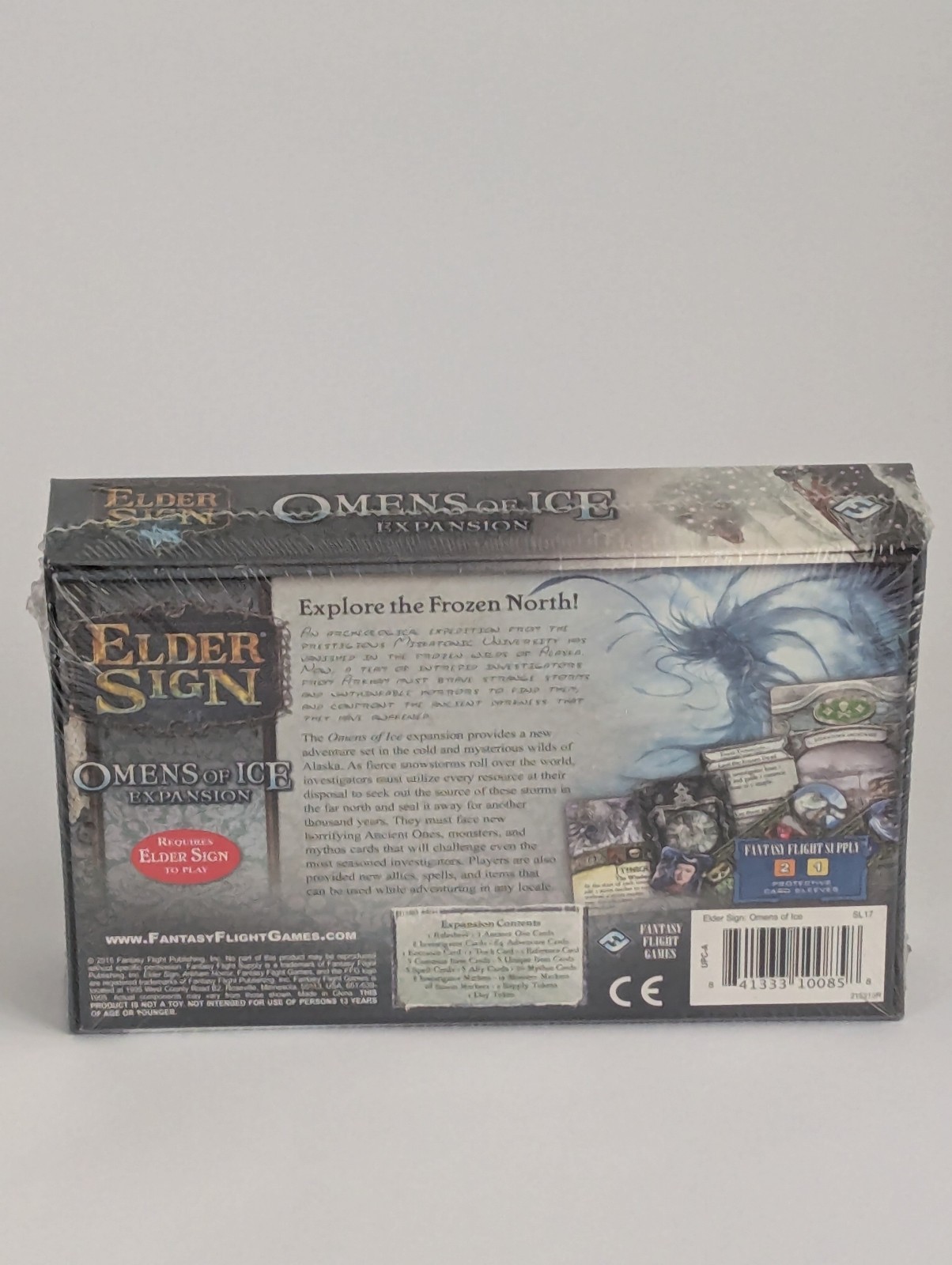 Elder Sign Omens of Ice Expansion Arkham Horror Files Fantasy Flight Games New