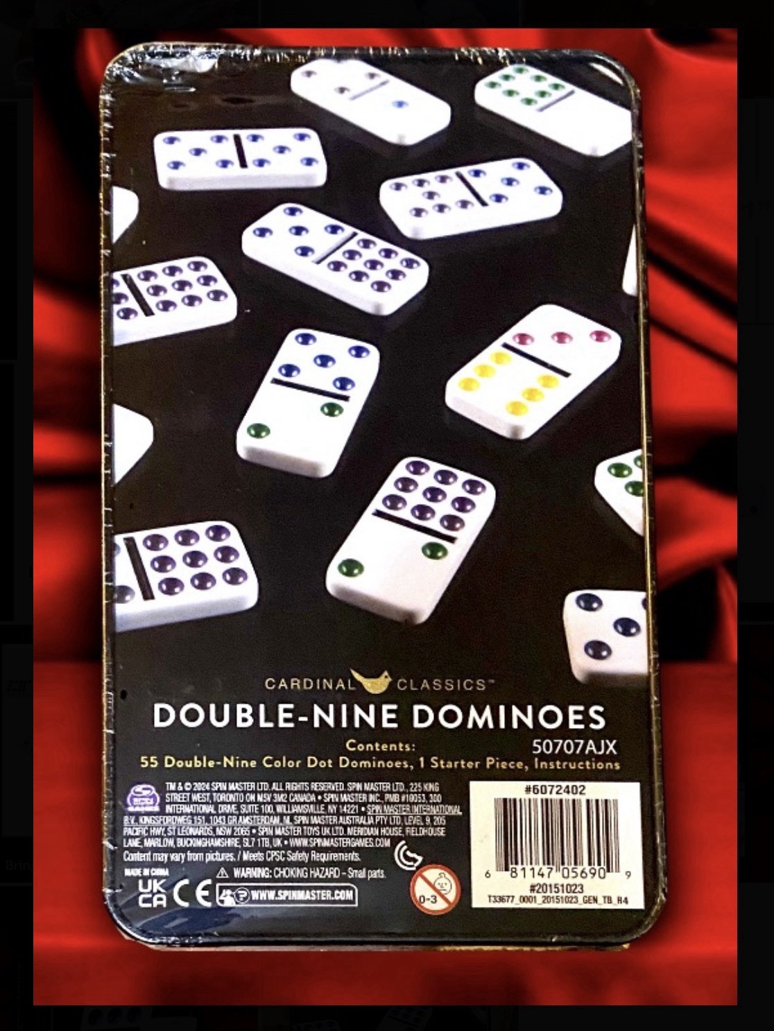 Spin Master Games Cardinal Classics Double Nine Dominoes 55pc Set in Storage Tin