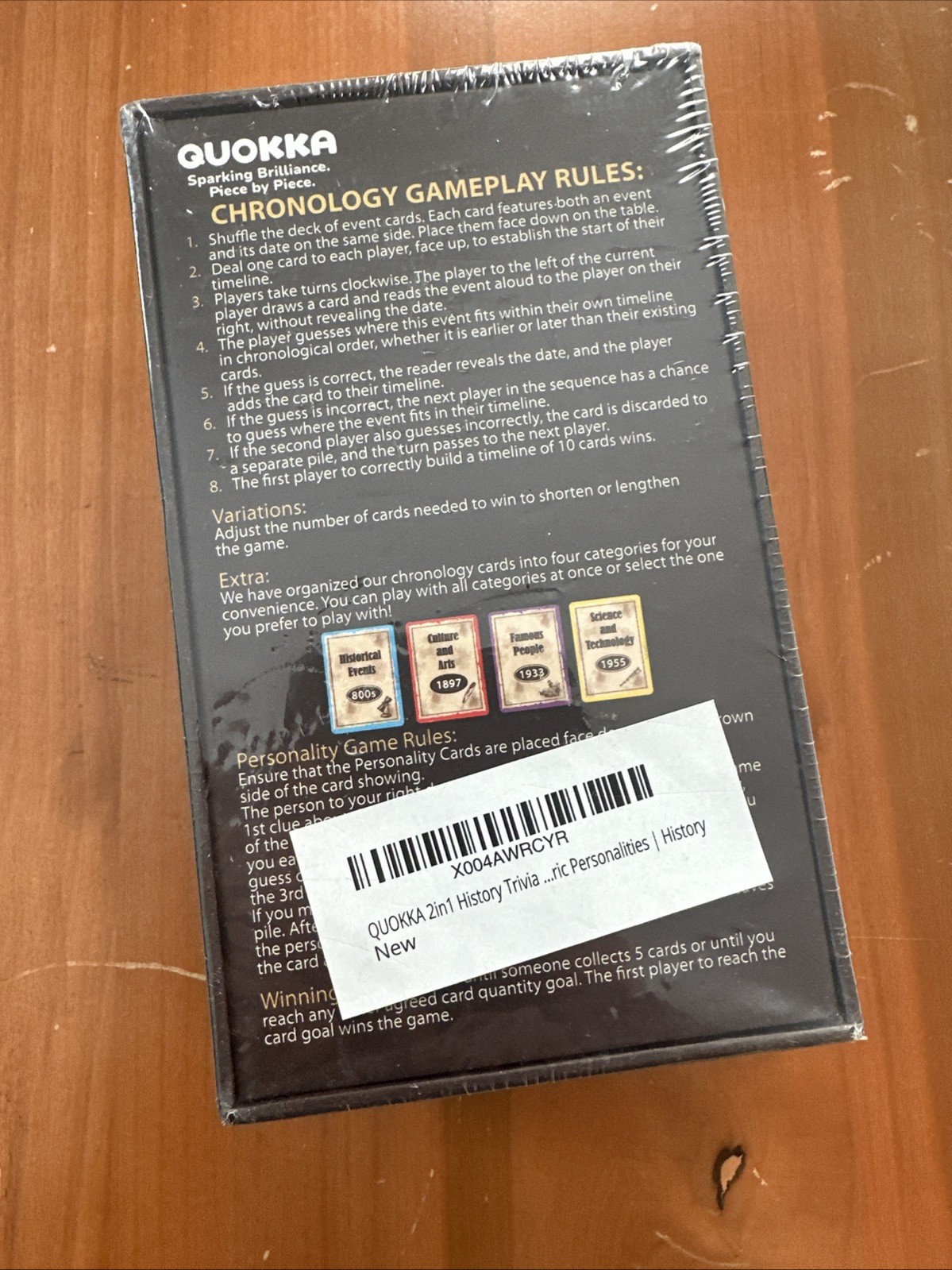 Quokka Istoria Trivia History Card Game 500 Dates Chronology New Sealed
