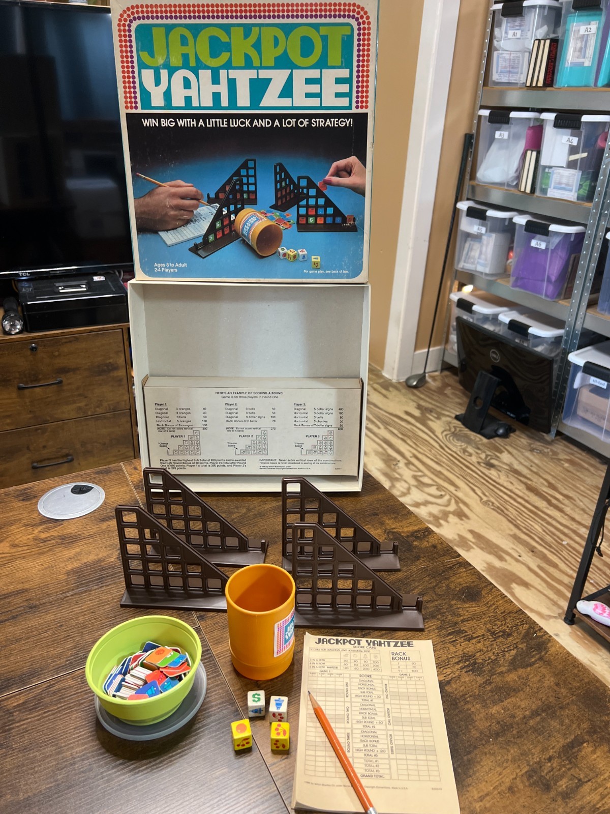 Vintage 1980 Jackpot Yahtzee Game by Milton Bradley, Dice Game Complete. VG Cond