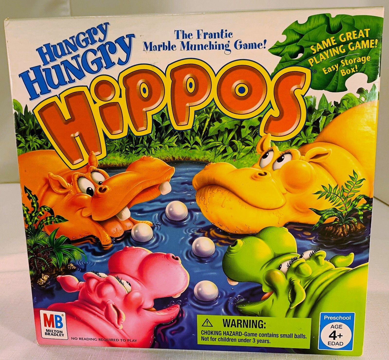 1998 Hungry Hungry Hippos Game by Milton Bradley Complete Good Cond FREE SHIP
