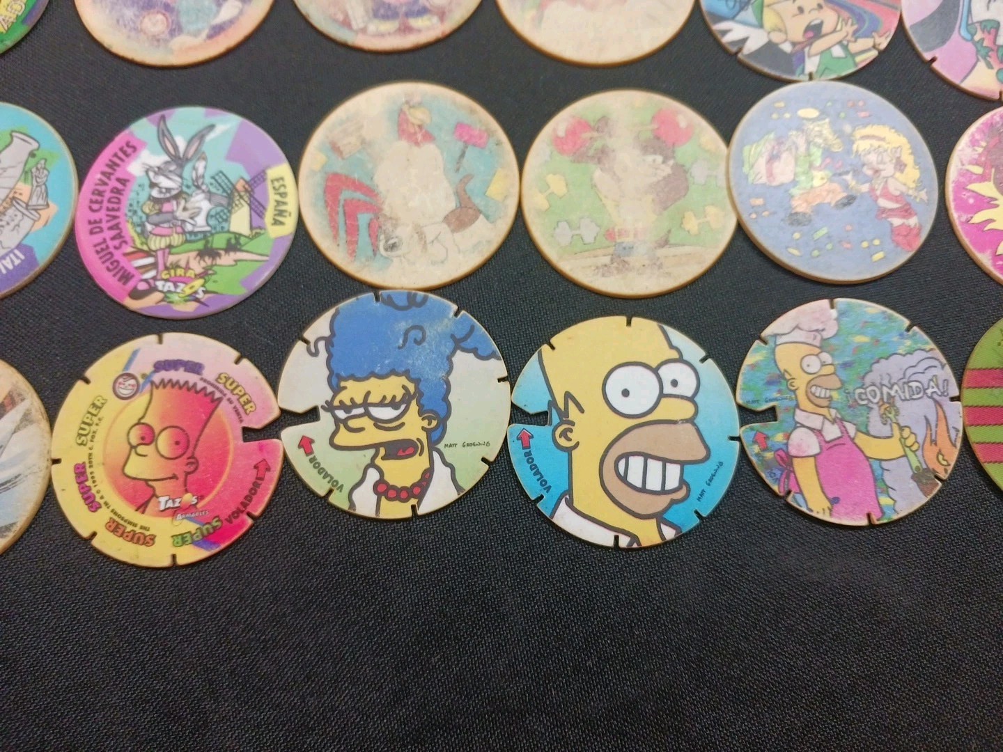 60 Vintage Tazos Sabritas Pogs Mexico Rare 1994-1995 Warner Bros, 20th C Fox Mix