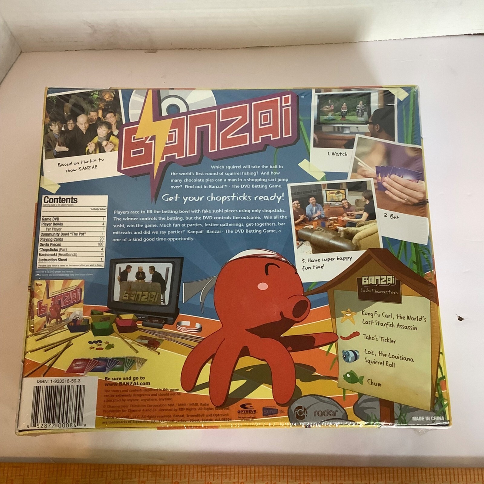 Banzai The DVD Betting Game Hit TV Show Age 16+ Sushi Characters Party Fun NEW
