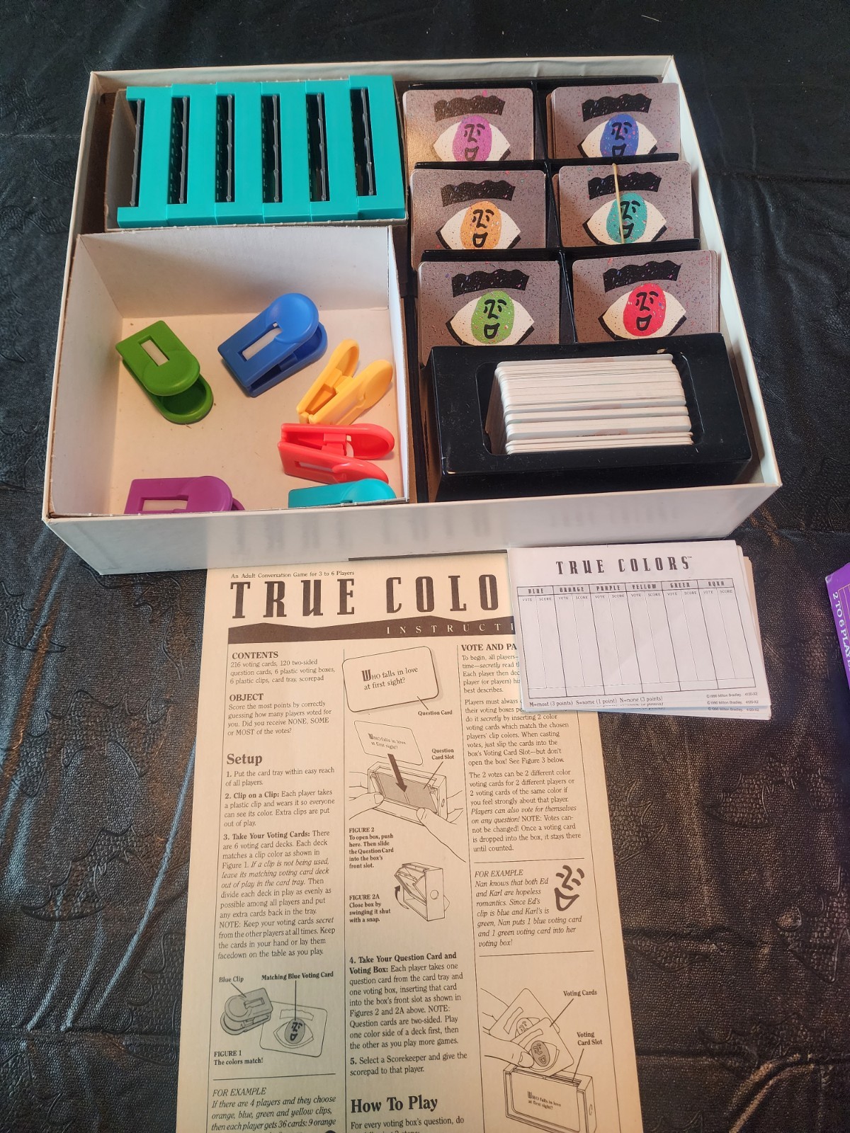 True Colors Board Game Vintage 1990 Milton Bradley **100% COMPLETE**