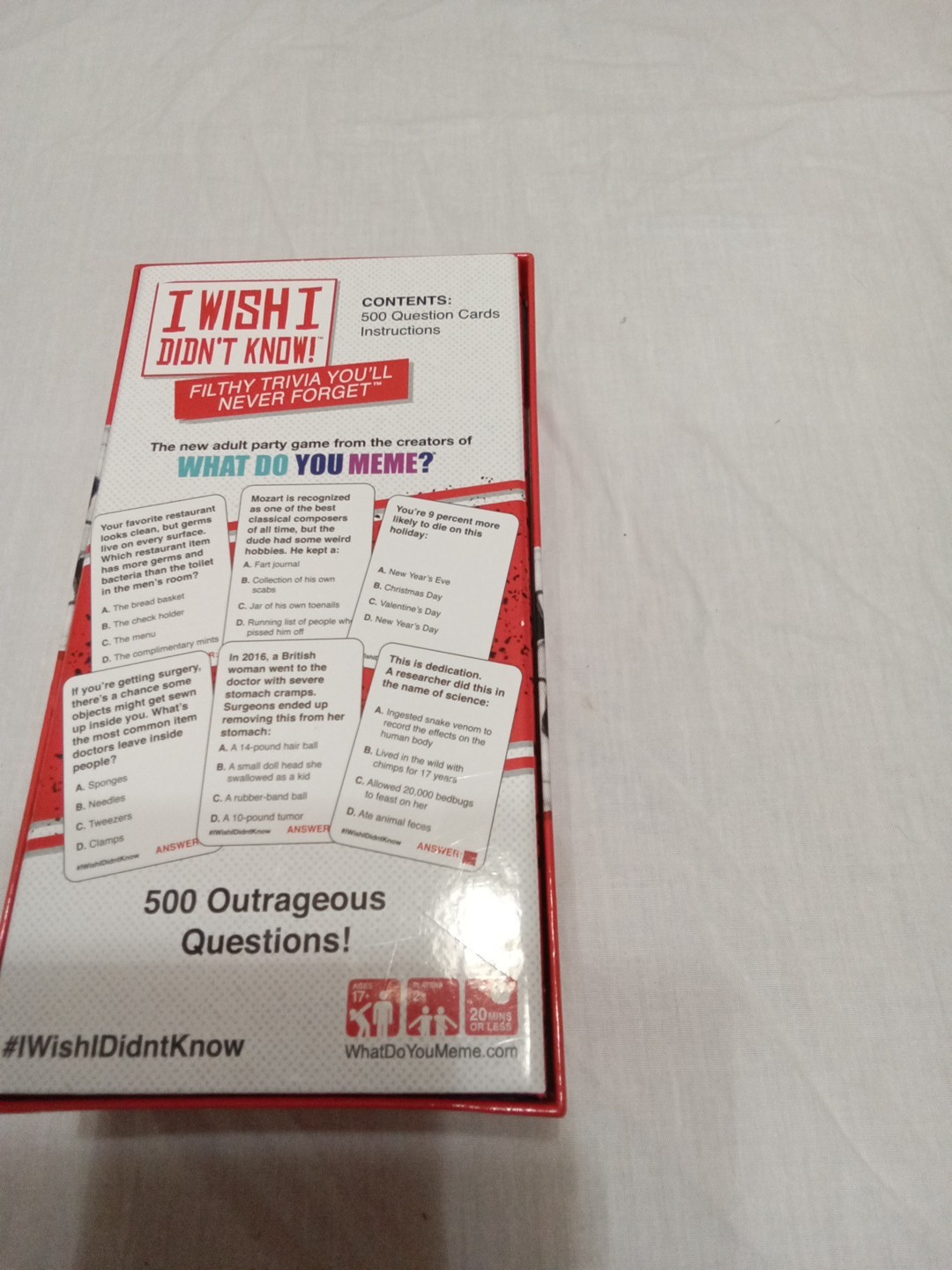 I Wish I Didn’t Know! The Filthy Trivia Adult Party Card Game What Do You Meme?