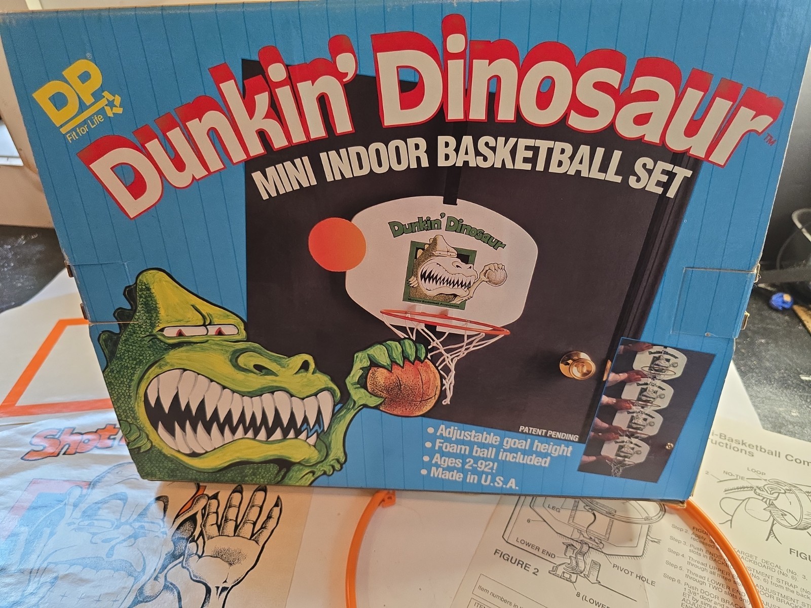DP Shot Buster 1988 Vintage Mini Indoor Basketball Set ‘Dunkin’ Dinosaur’