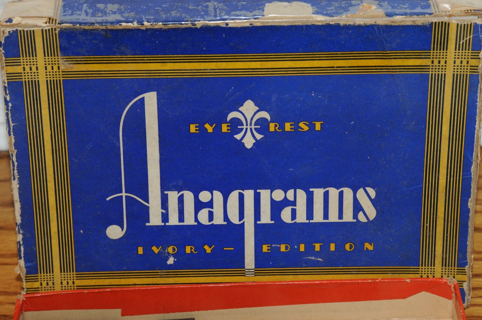 Vintage Anagrams Eye-Rest Ebony Edition Box And Tiles Games Traditional Game Old