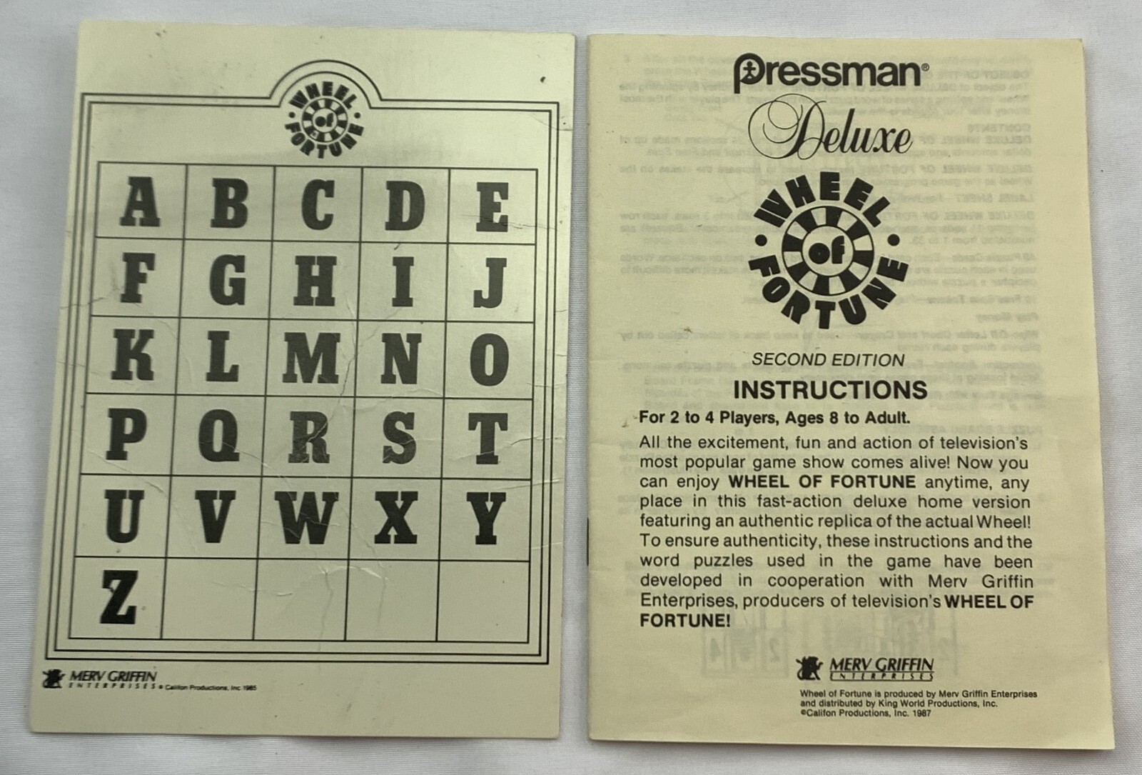 1986 Deluxe Wheel of Fortune Game 2nd Edition by Pressman Complete Great Cond