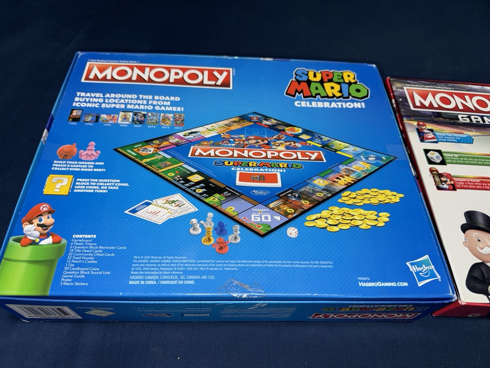 Super Mario Menopoly Bundle Set Of 2 Complete Games Used W/Bonus Characters