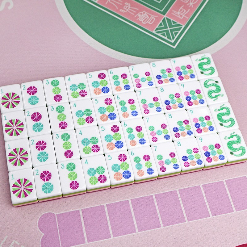 American Mahjong Game Set, 160 New Royal Rose Red Layered Mahjong