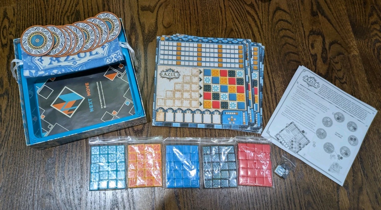 AZUL Tile Laying Decorative Art Board Game Next Move 100% Complete 2018 Kiesling