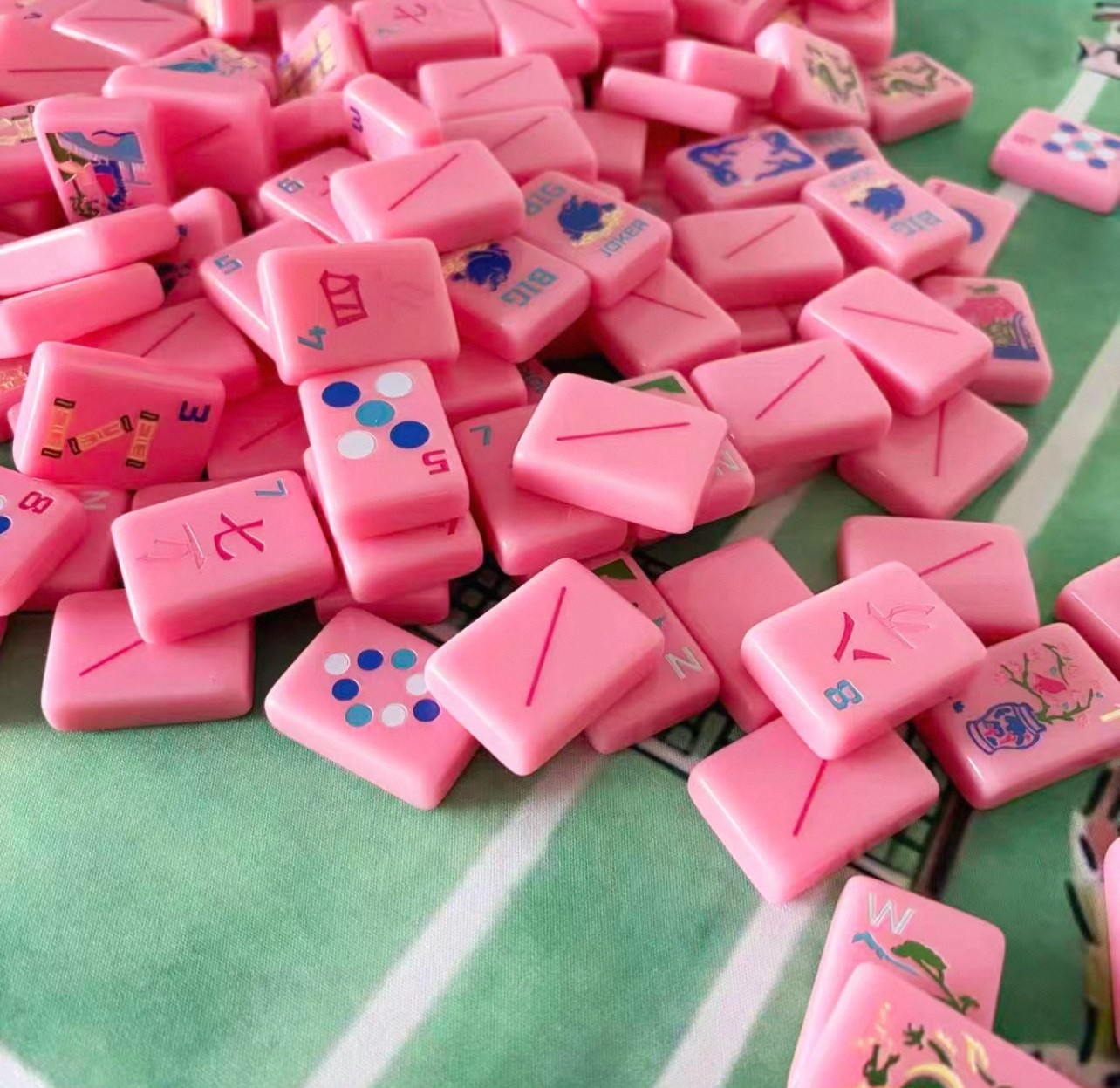 New high-end Pink American Mahjong Tiles set ,160 tiles+ Bag fast ship