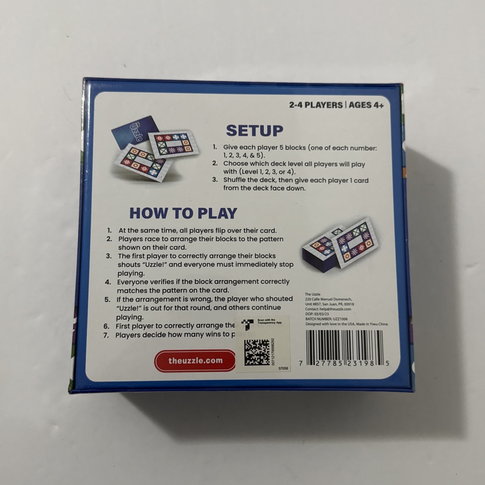 The Uzzle Board Game Family Block Puzzle Children 4+ Adults SEALED BOX
