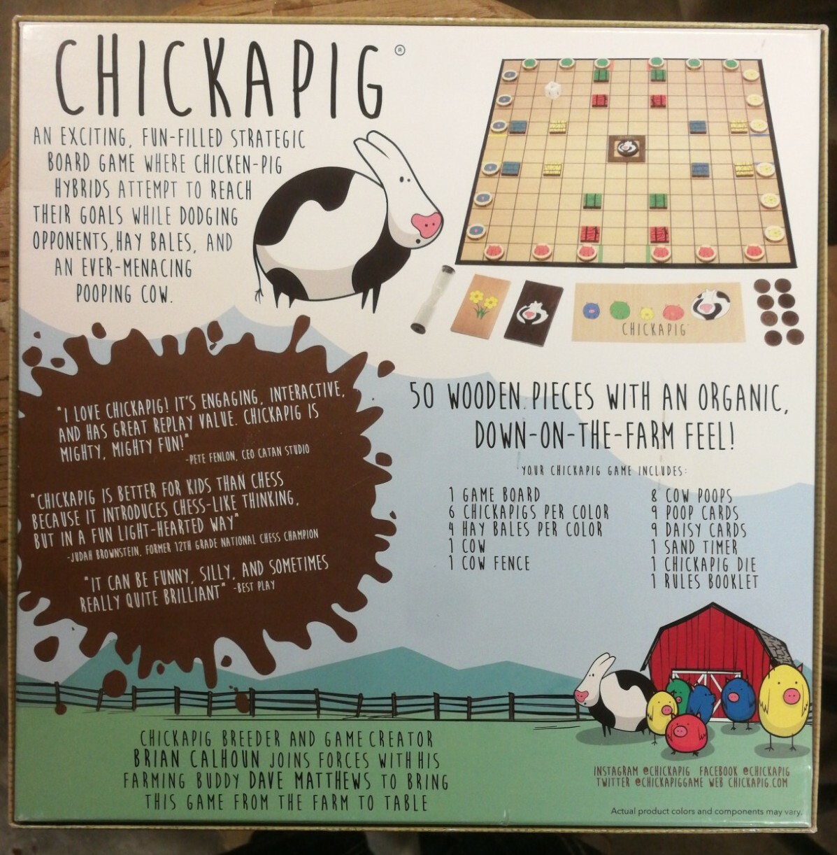 Chickapig Strategic Board Game Family Friendly Game For 2 or 4 Players with Ch…