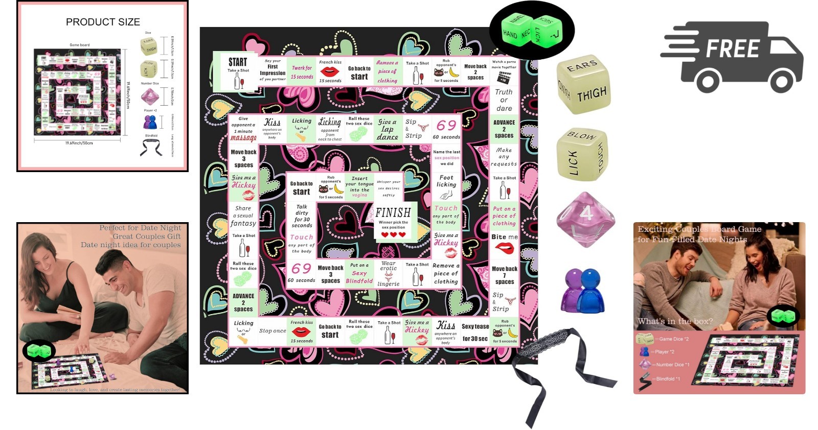 Couple Board Game for Date Night Romantic Couples Games Fun Dice Sex Game