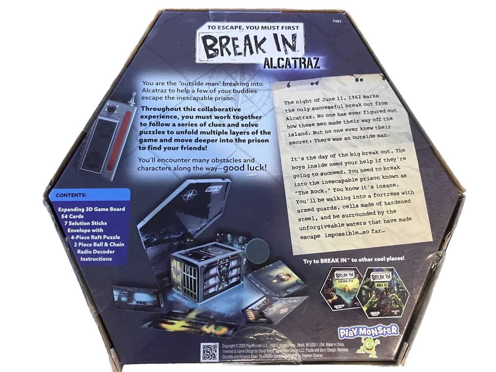 Play monster Break In Alcatraz Escape Board Game NIB