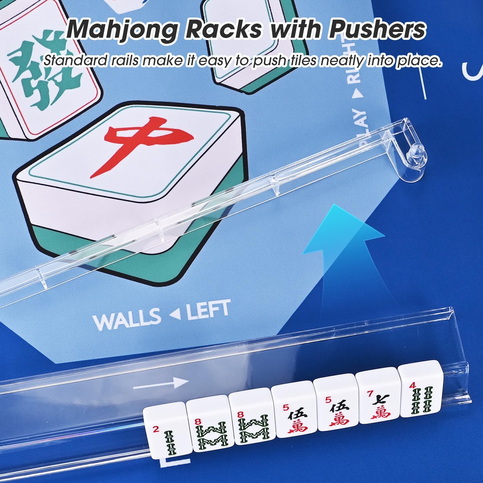 Goldge Mahjong Racks with 19.69 inches (L) x 4.92 (W), Transparent