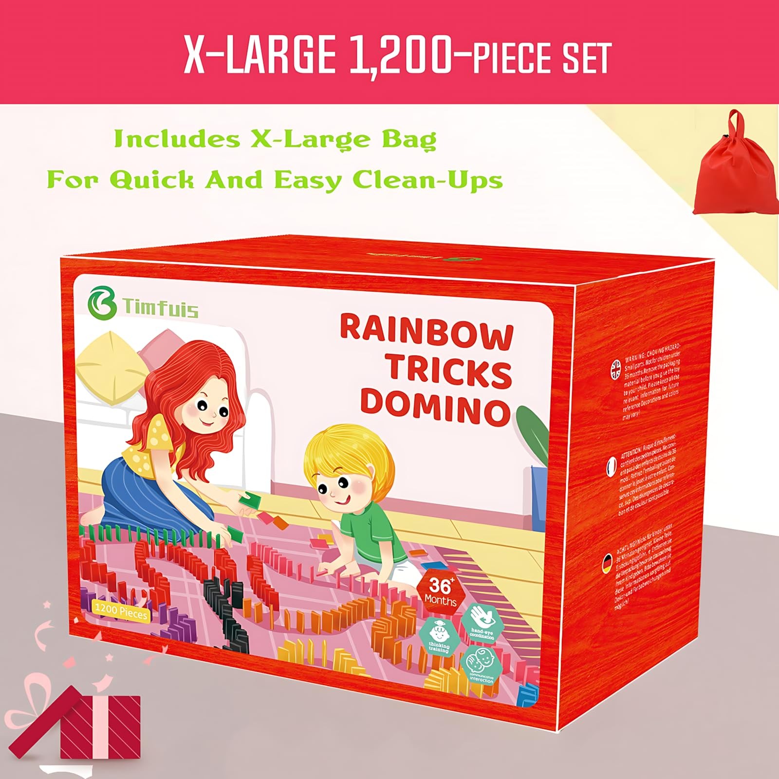 1200 Piece Dominoes Set for , Colorful Dominos Tiles for Building, Stacking, …