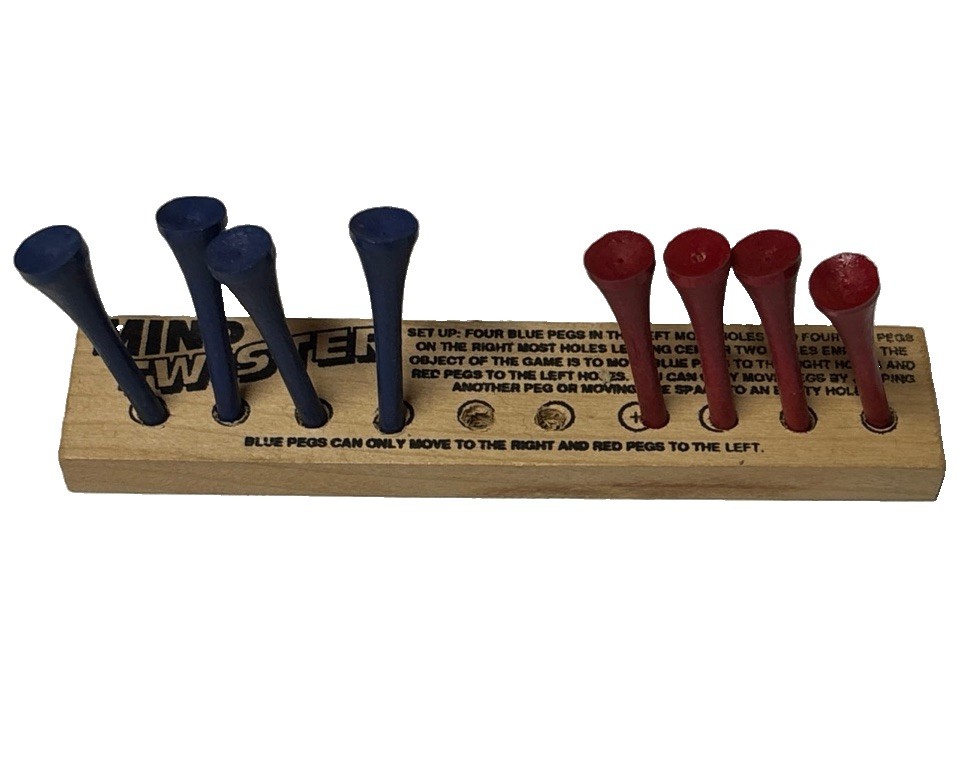 Brain Teaser IQ Tester Wood Peg Games Set Of 3