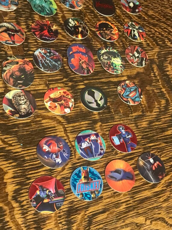 1995 Lot of 13 (Thirteen) Todd McFarlane’s SPAWN POGs – Canada Games