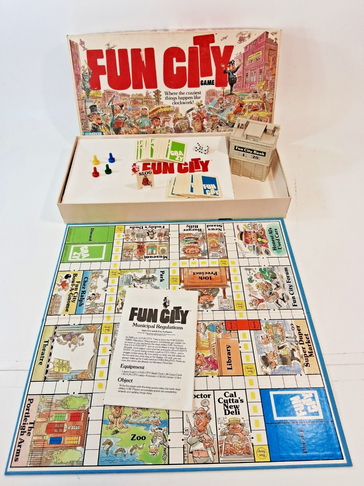 Fun City board game 100% Complete 1987 Parker Brothers vtg