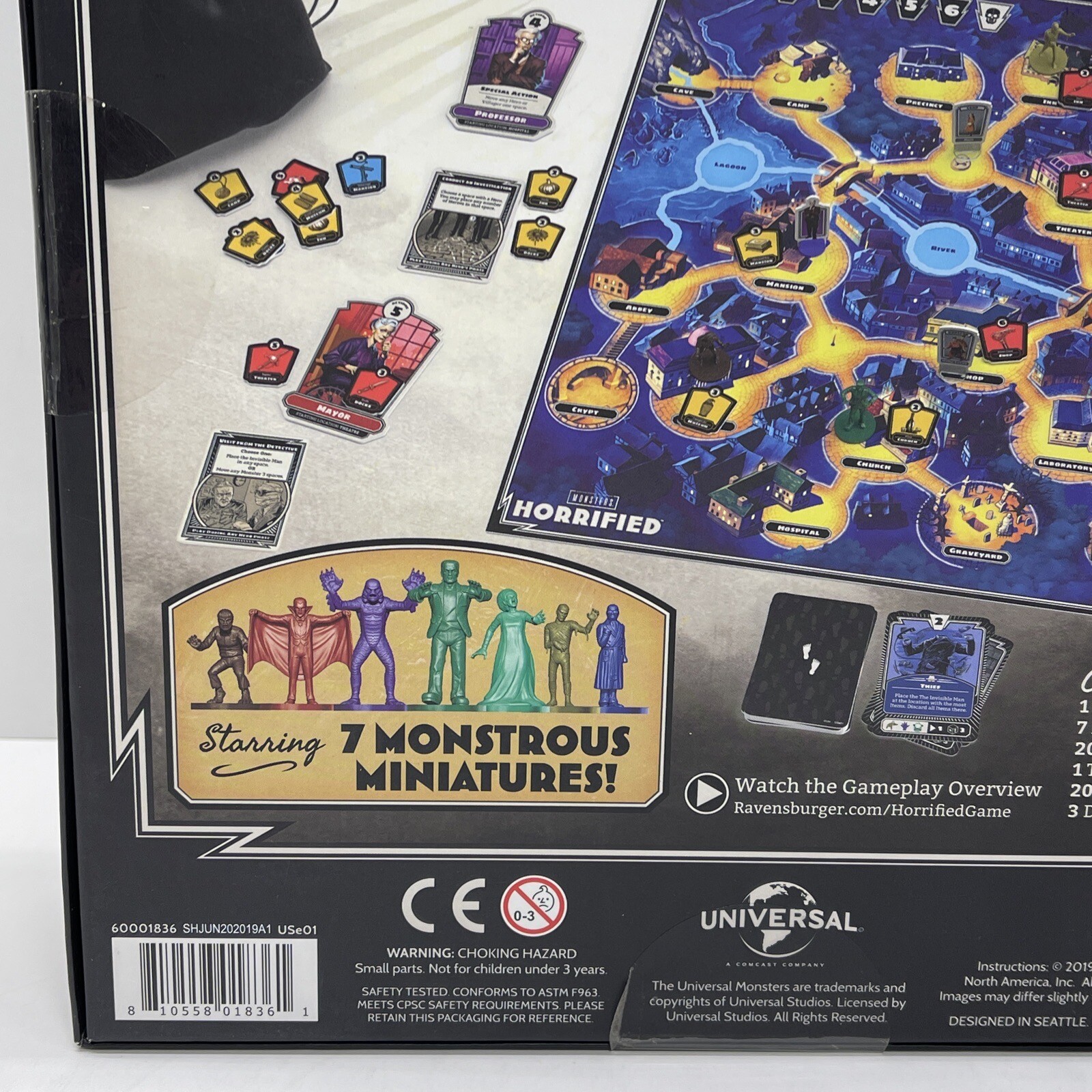 HORRIFIED Universal Studios Monsters Strategy Board Game Dracula Frankenstein