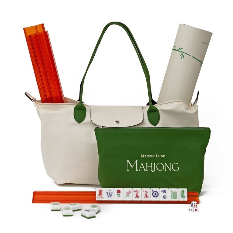 NEW Maison Lude Mahjong Limited Edition 160 Tile Wildlife Set W/Mat +Accessories