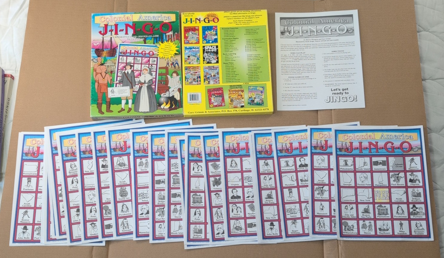 Lot of 6 JINGO Bingo Educational Presidential, American, Middle East *INCOMPLETE