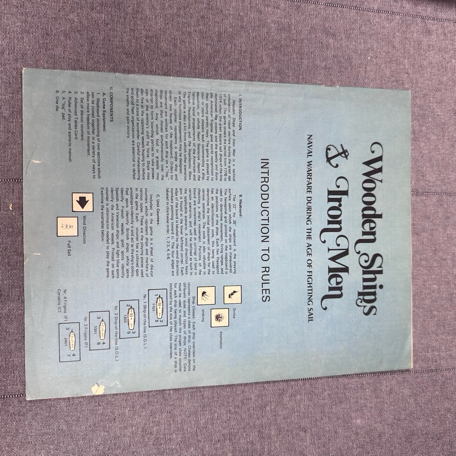 Avalon Hill Wooden Ships & Iron Men Bicentennial War Game 90% Unpunched 1975