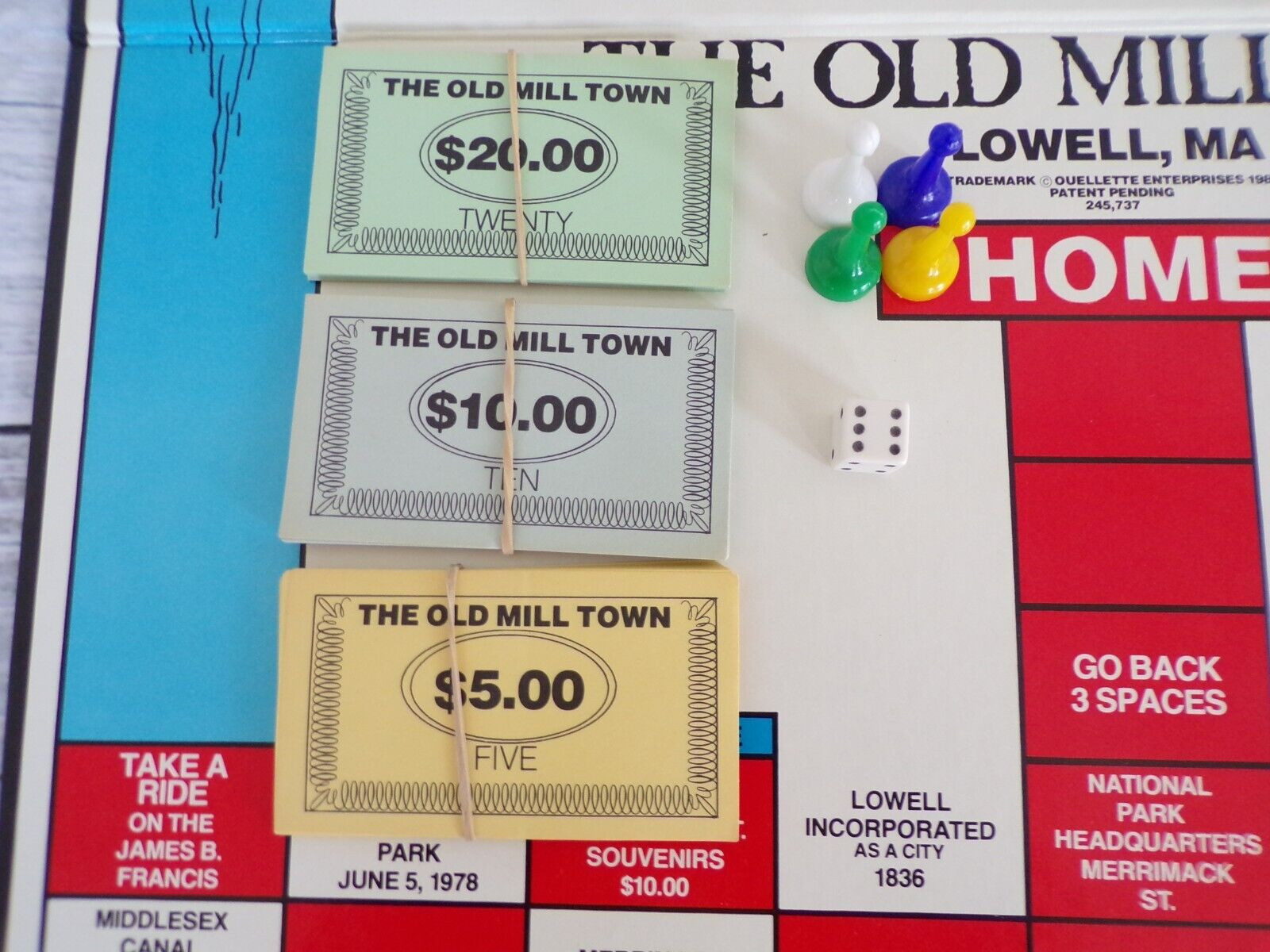 Vintage 1981 The Old Mill Town Board Game Lowell Massachusetts ~ Never Played!