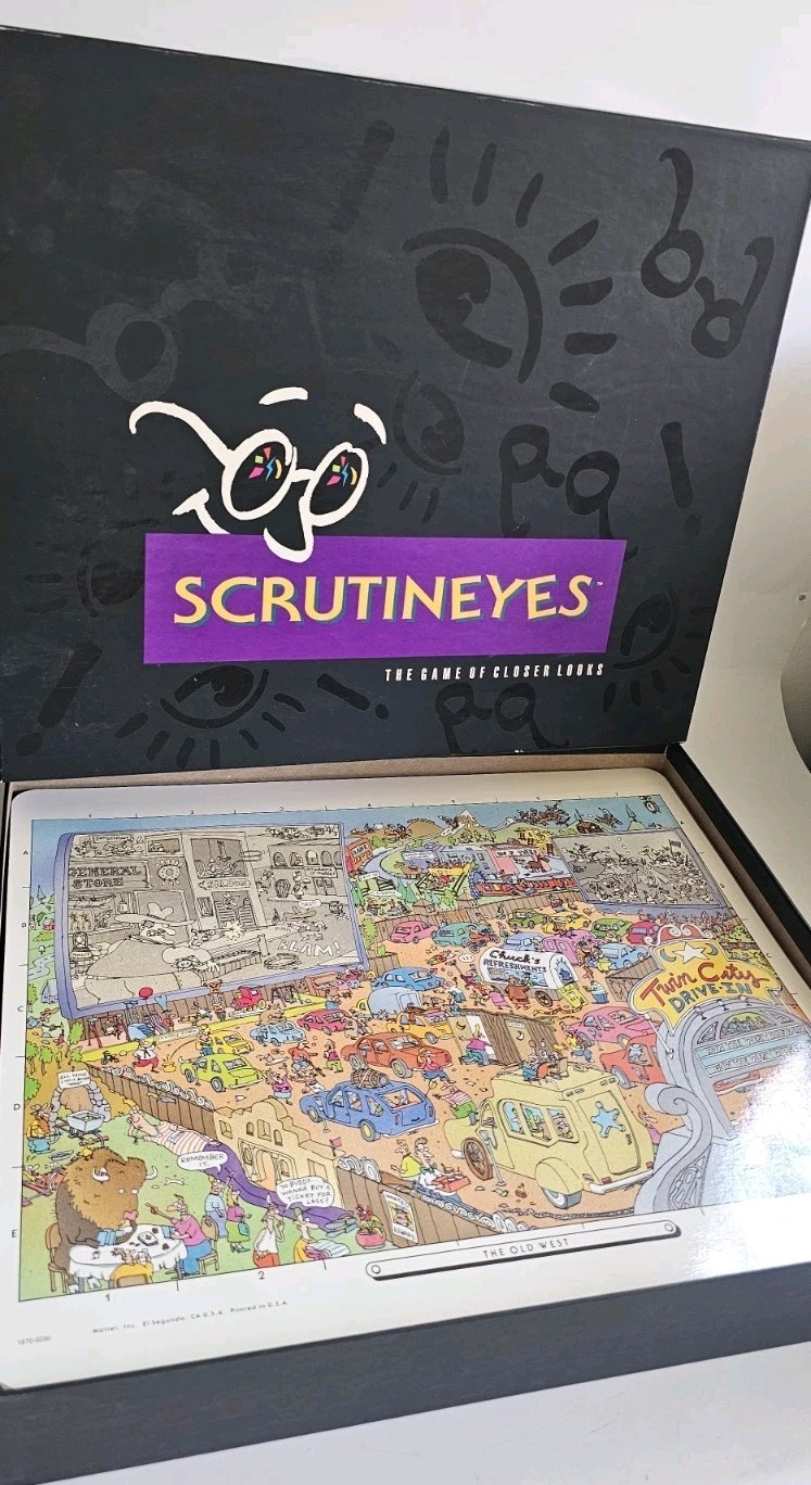 Mattel Scrutineyes Board Game 1992 Vintage Hersch Edition, Complete Preowned