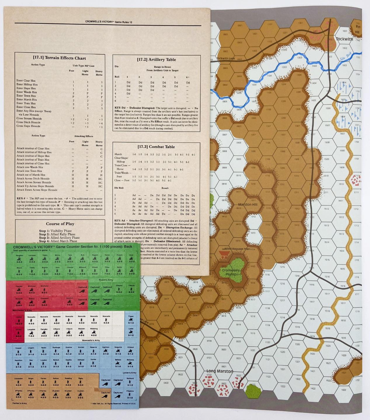 1985 TSR, Cromwell’s Victory Game: The Battle of Marston Moor, Unpunched w/Map