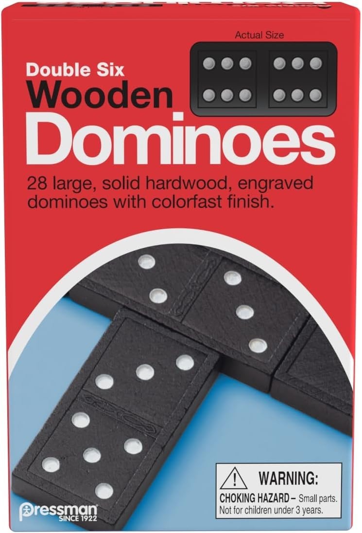 Nostalgic Double Six Wooden Dominoes – 28 Durable Dominoes for All Ages