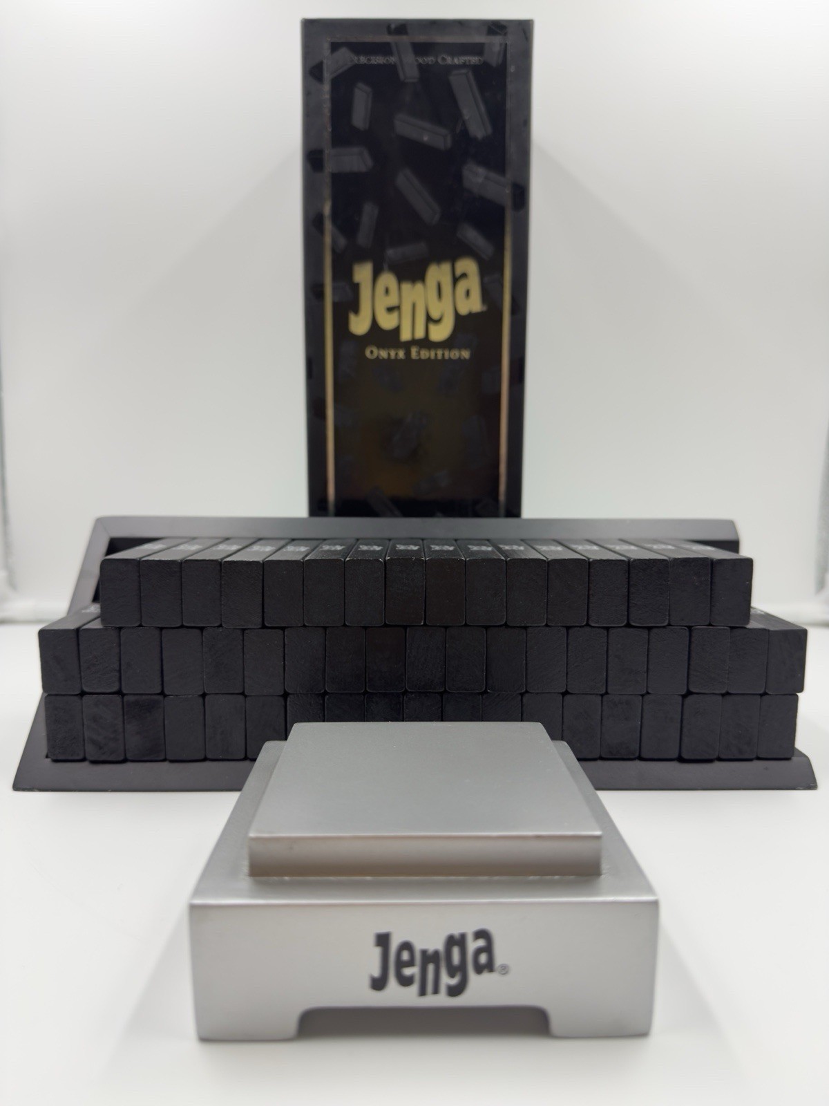 Jenga (Onyx Edition) – Parker Brothers/Hasbro, 2008, 100% Complete Stacking Game