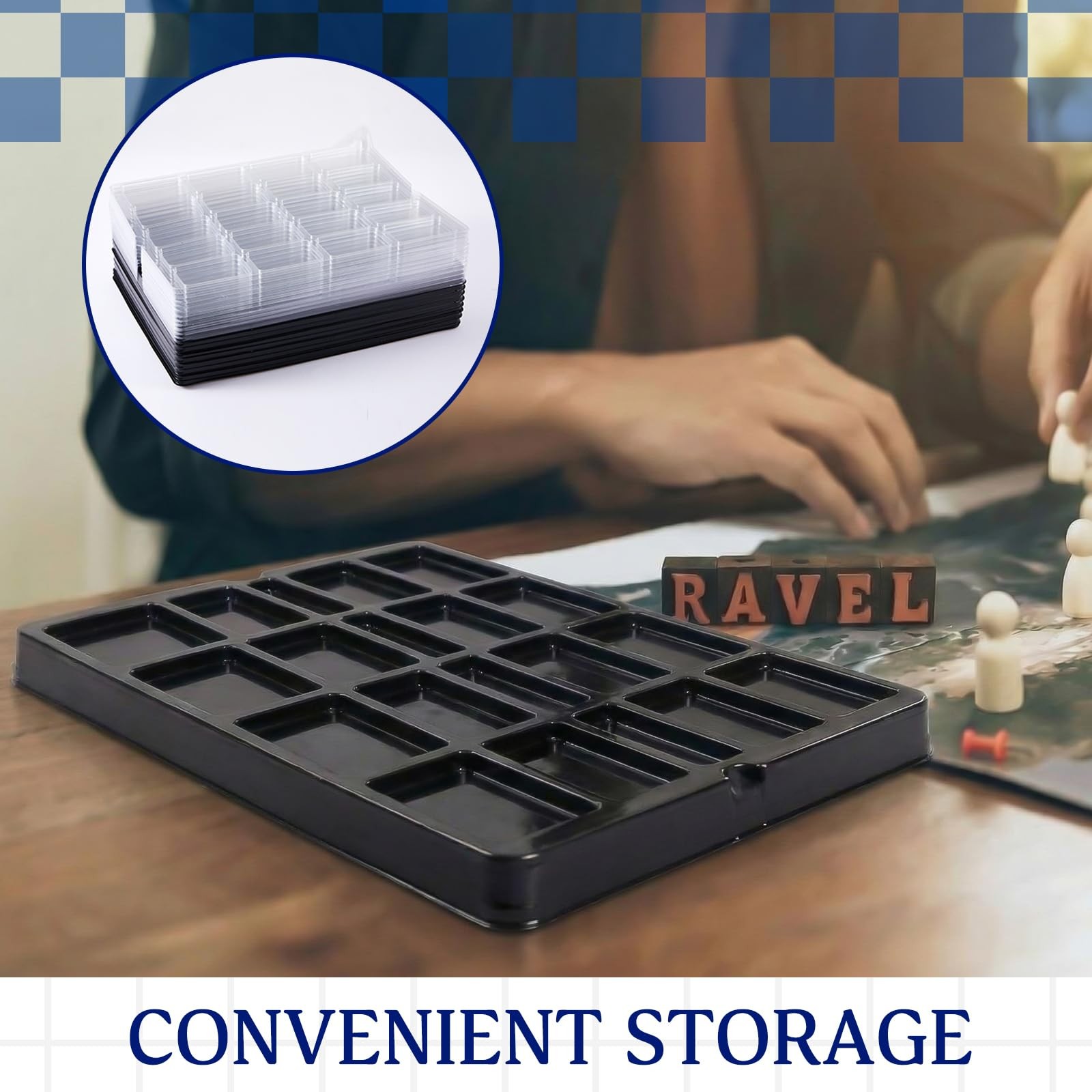 10 Pack Game Piece Counter Trays with Clear Lids Game Board Card Sorting Tray…