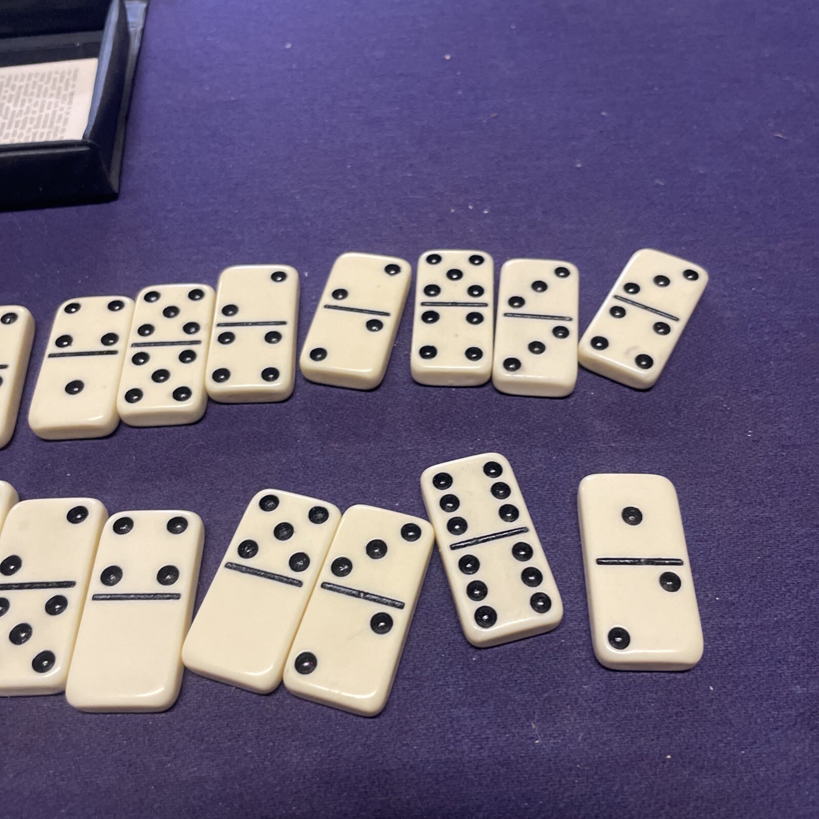Dominoes Double 6 Six Standard Size Ivory Tile Set Of 28 Pcs Vinyl Case