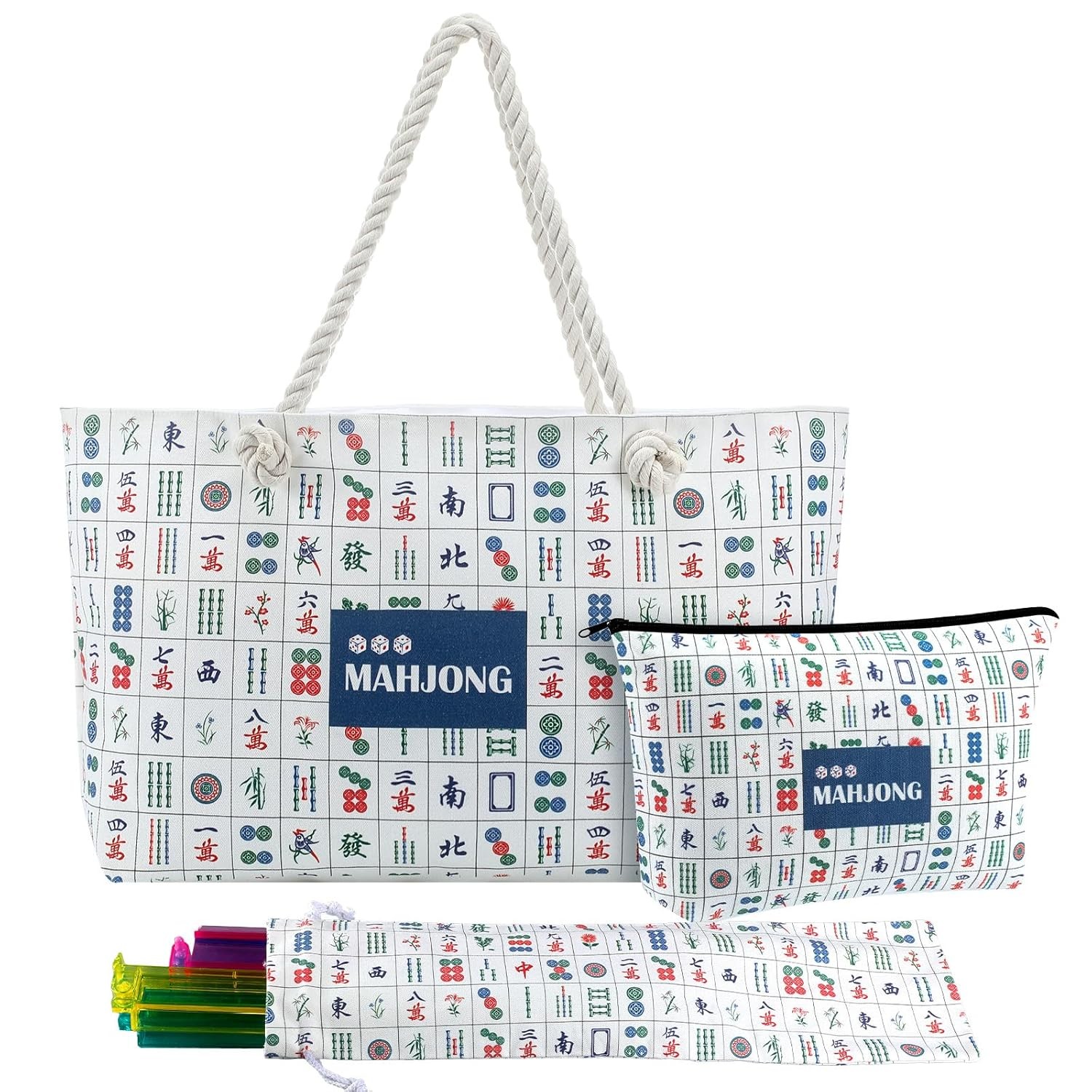 Mahjong Carrying Case Bag for Tiles and Racks 24x13x4.7 Inch American Set