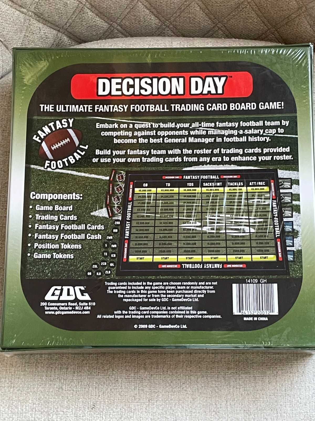 GDC DECISION DAY NFL FANTASY FOOTBALL TRADING CARD BOARD GAME SEALED NEW IN BOX