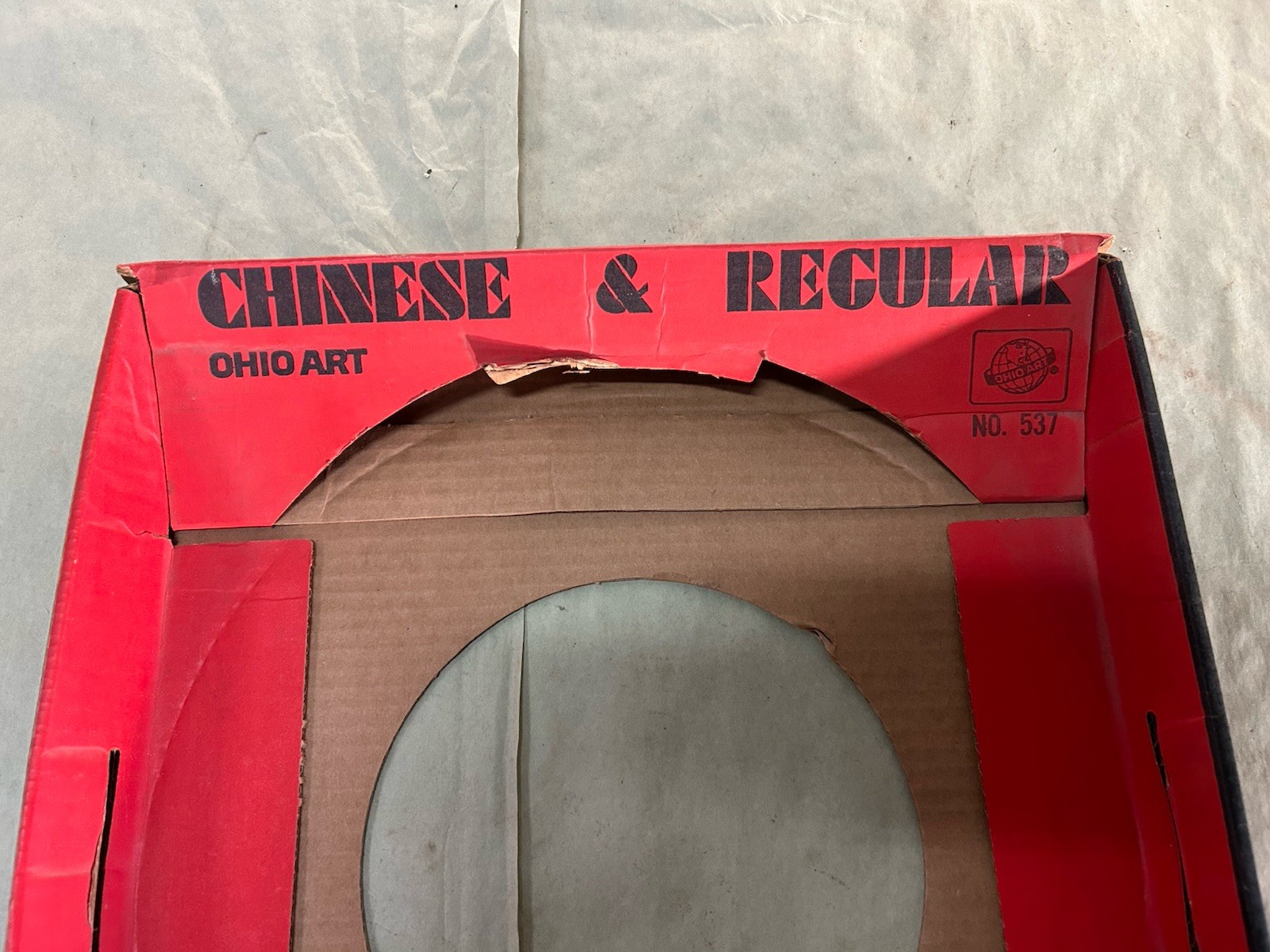 Vintage Ohio Art No. 537 Combo Chinese & Regular Checkers Game Open Faced Box