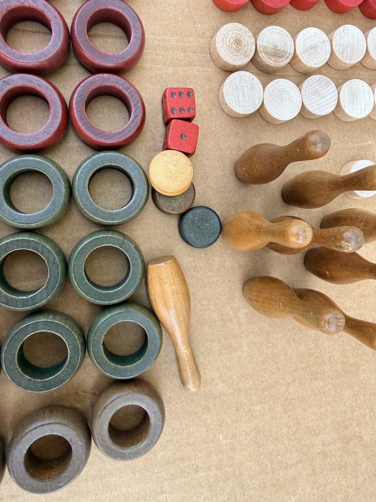 Vintage Carrom Game Wood 65 Pieces Variety ( NICE )