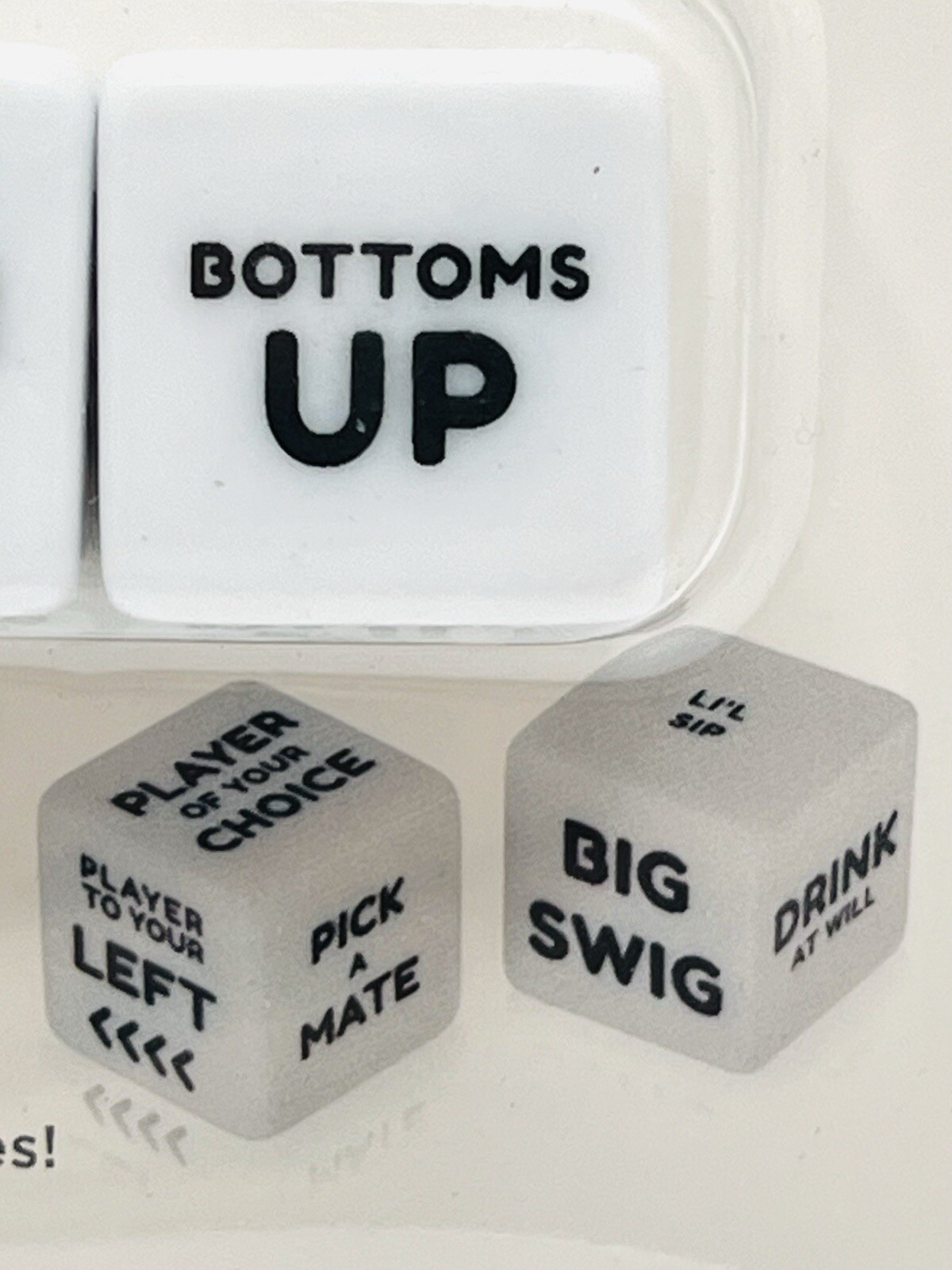 True Drinking Dice Game Set of 2 Word Die, Party Drinking Game 2+ Players NEW