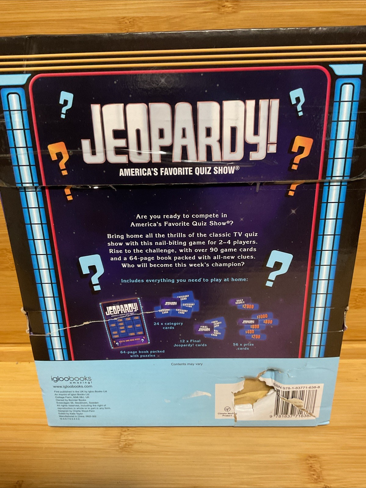 Jeopardy! America’s Favorite Quiz Show Board Game Complete Set New In Open Box.