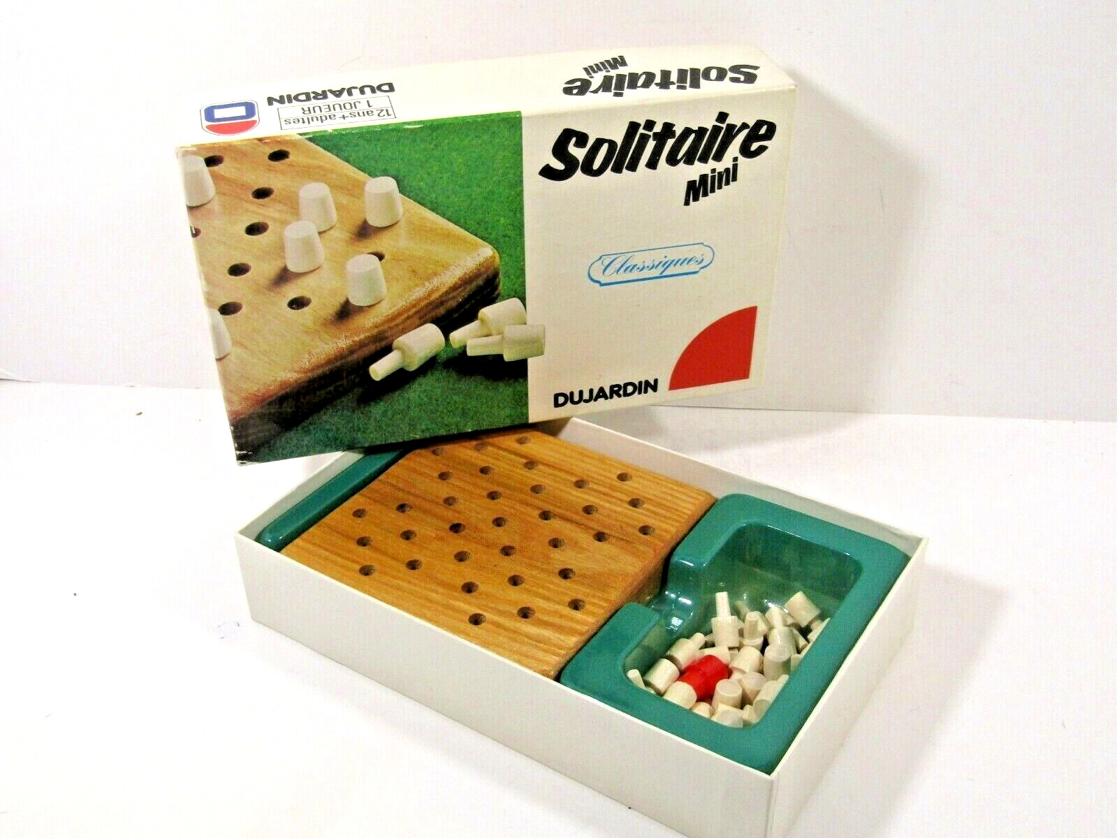 Vintage French Version 1970s Dujardin Classiques Solitaire Mini Peg Game Rare