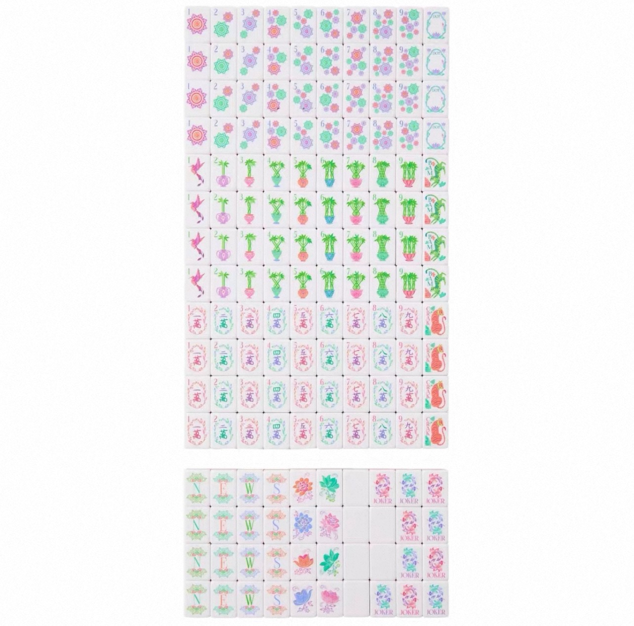 American Mahjong Game Set, 160 Pearlescent Layered Mah Jong Tiles,