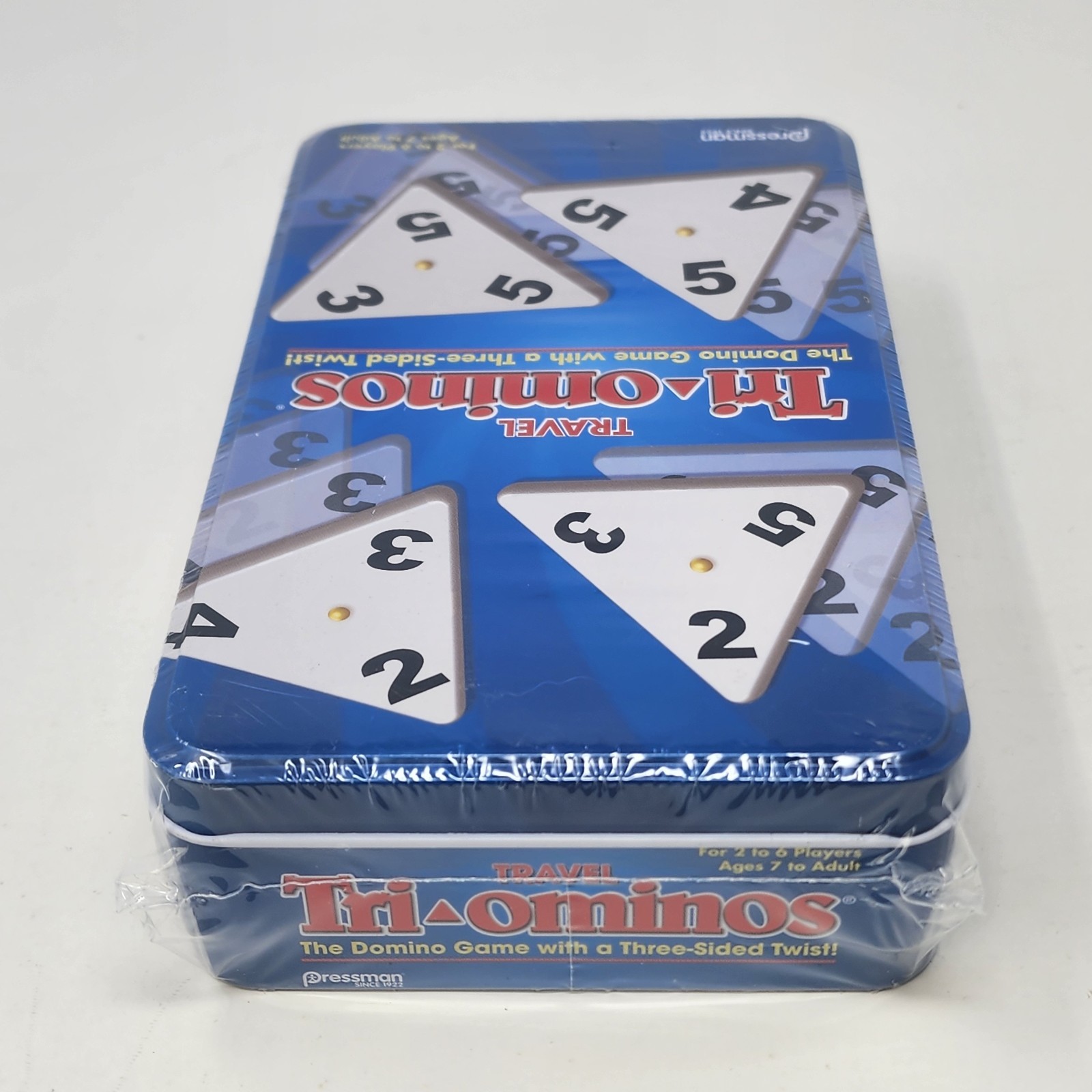 Pressman Travel Tri-Ominos Tin Game Factory Sealed 2017 Triangle Domino Game NEW