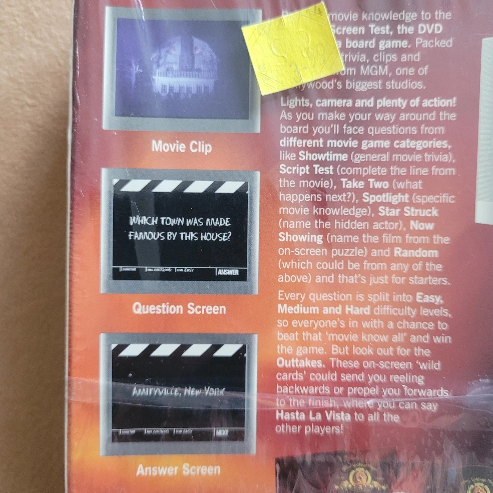 Vintage MGM Screen Test! DVD TV Movie Trivia Board Game 2004 New Sealed Box Y2K