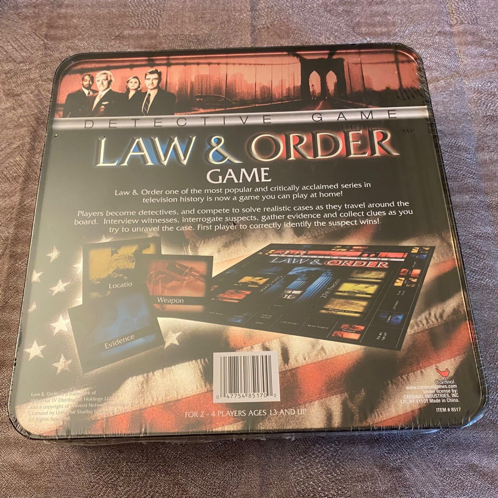Law & Order Detective Game 2-4 Players in metal tin!