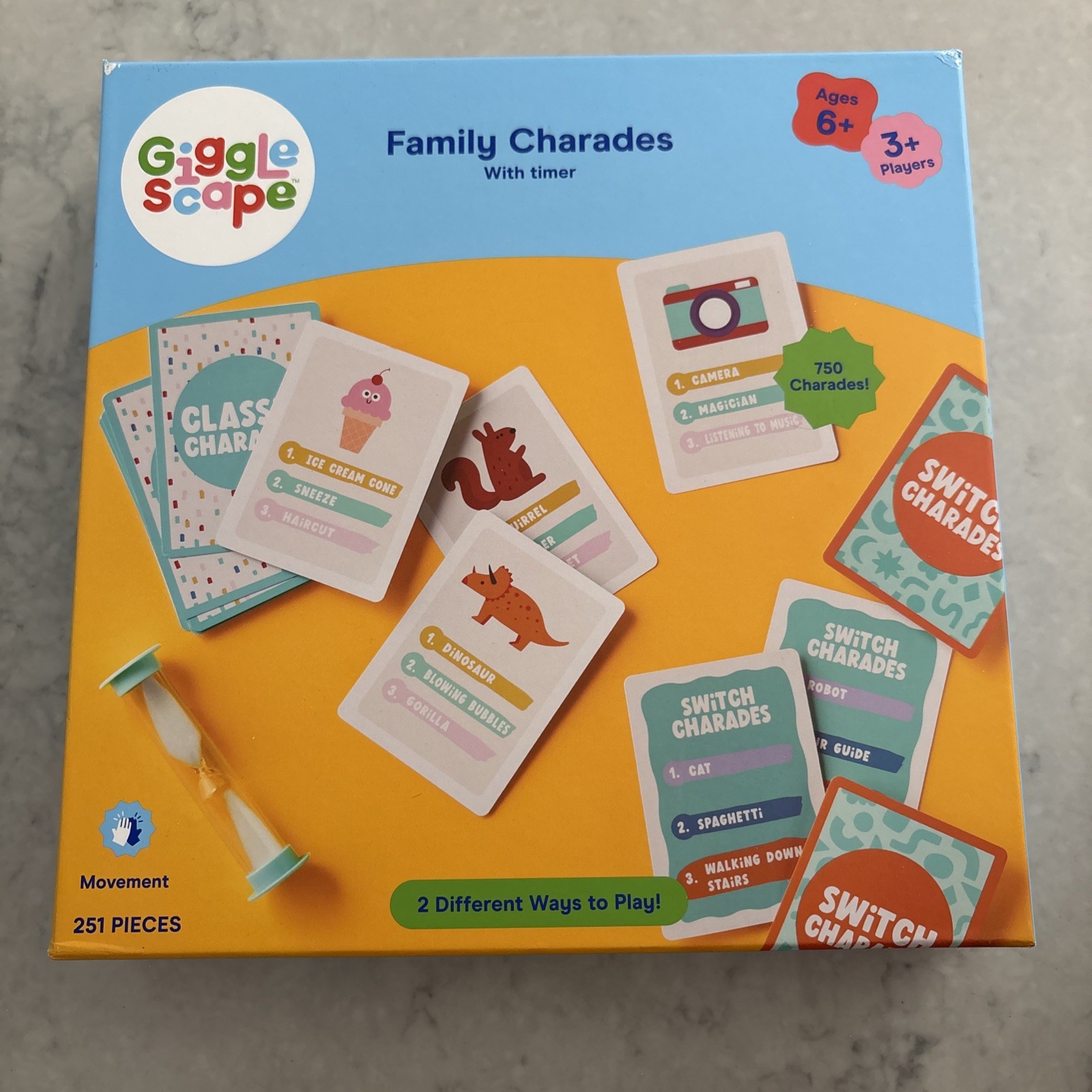 Gigglescape Family Charades Game With Timer 251pc NIB Christmas Fun Gift