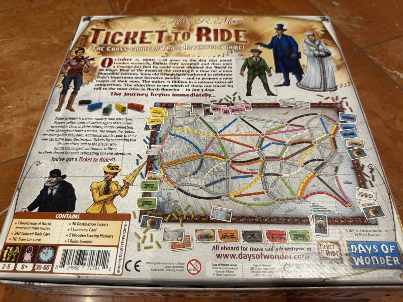 TICKET TO RIDE DAYS OF WONDER ALAN R. MOON BOARD GAME 7201 Complete LN